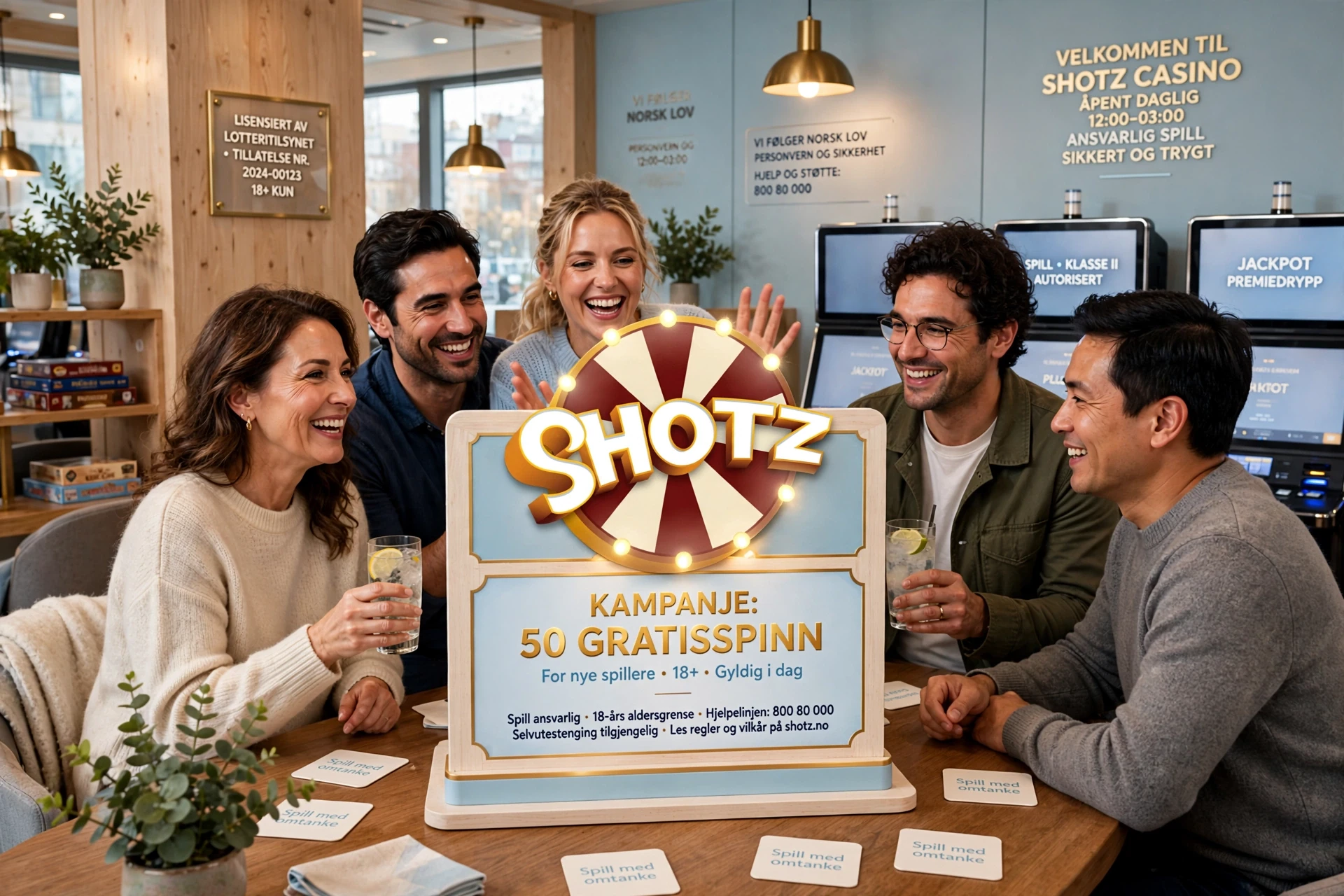 bonus i hendene på en mann på Shotz Casino